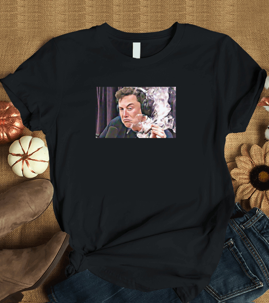 Elon Musk Smoking Podcast Meme Iconic Moment T-Shirt
