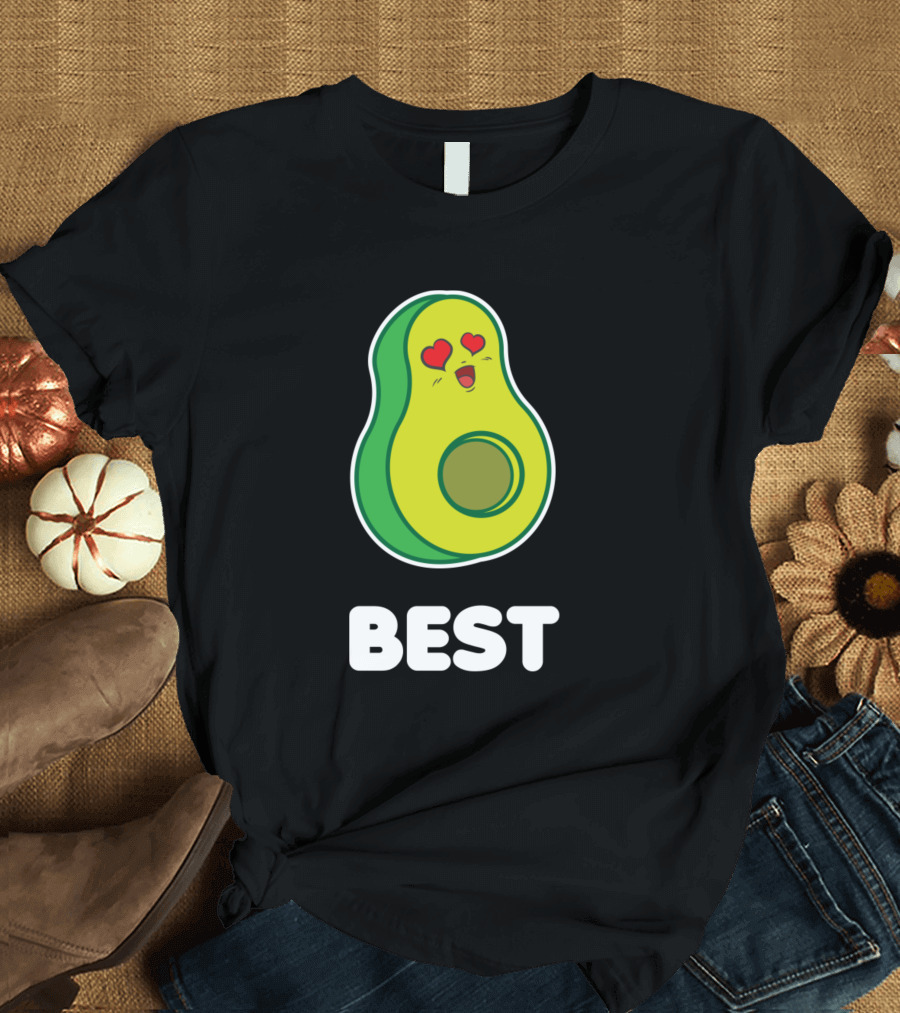Couples Matching Avocado Best Romance Cute Heart Eyes T-Shirt
