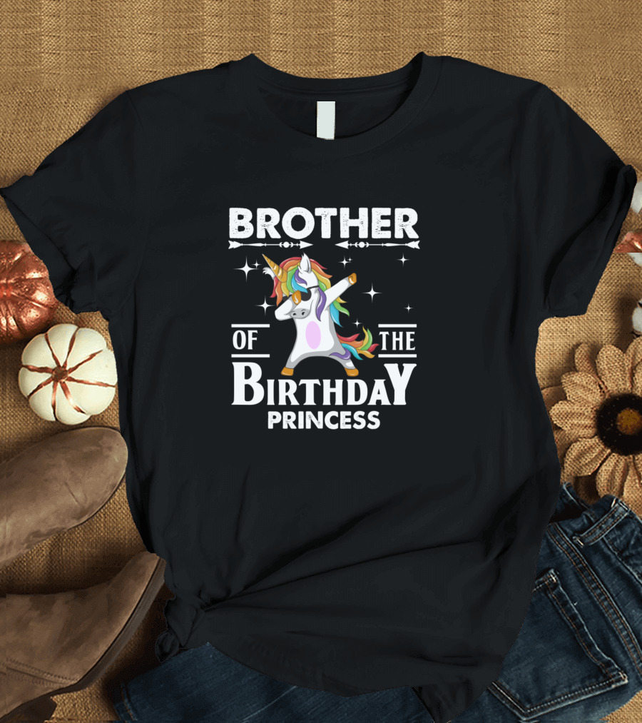 Brother Of The Birthday Princess Dabbing Unicorn T-Shirt