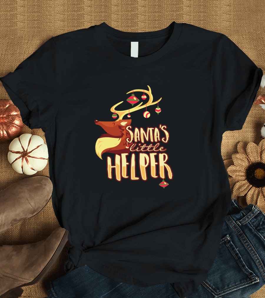 Santa's Little Helper Reindeer with Ornaments T-Shirt