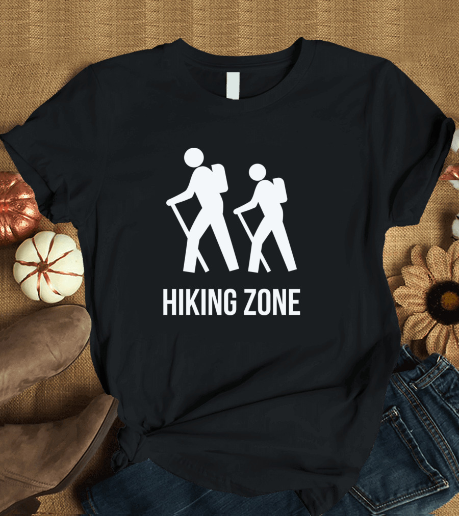 Hiking Zone Outdoor Adventure Icon with Hikers T-Shirt