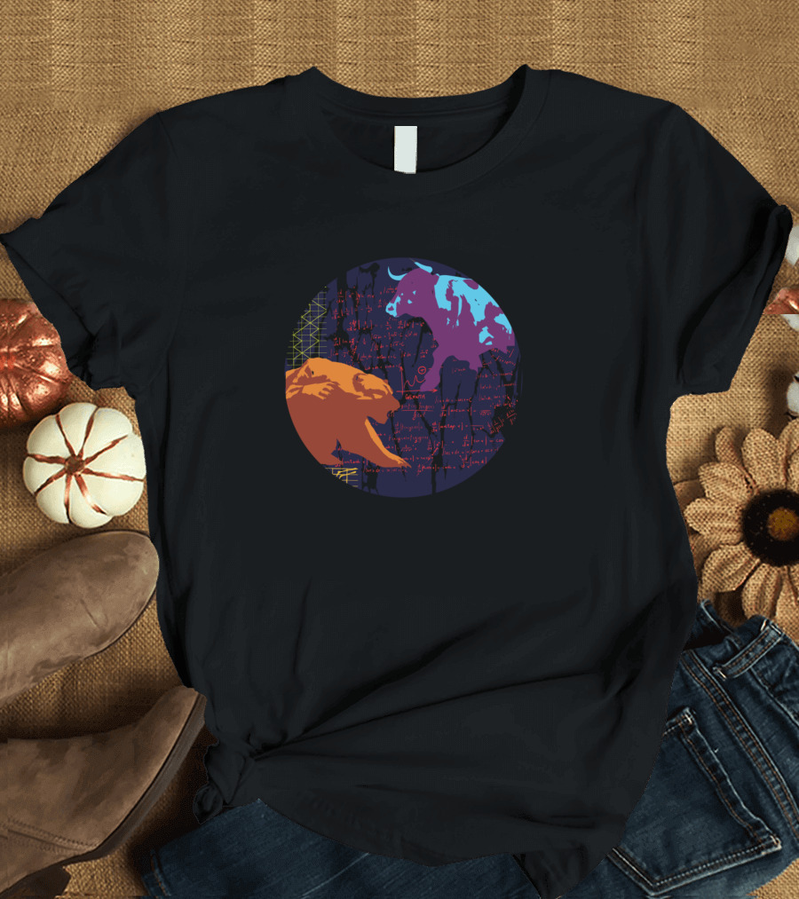 Bull and Bear Stock Market Trading Battle T-Shirt