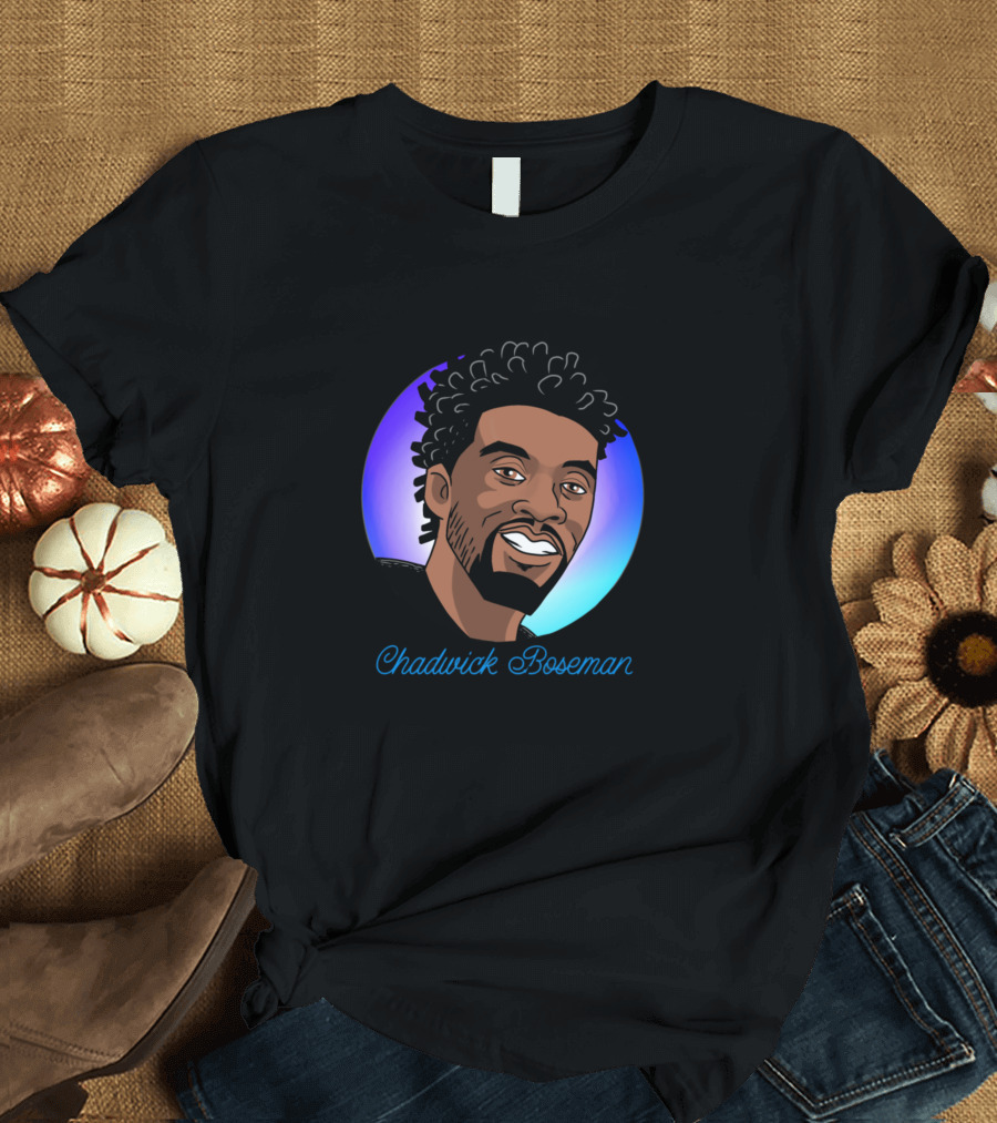 Chadwick Boseman Colorful Portrait Circle T-Shirt