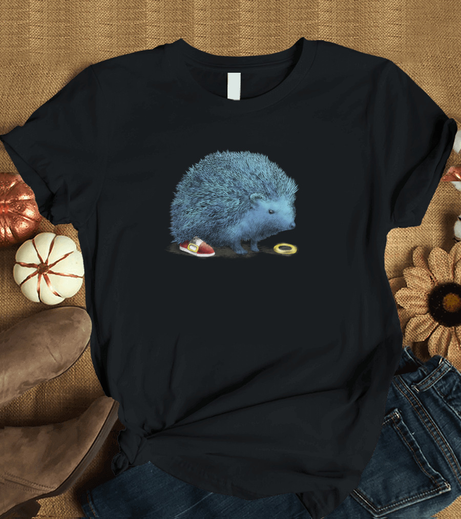 Hedgehog Fun Doodle Forest with Sneaker and Ring T-Shirt