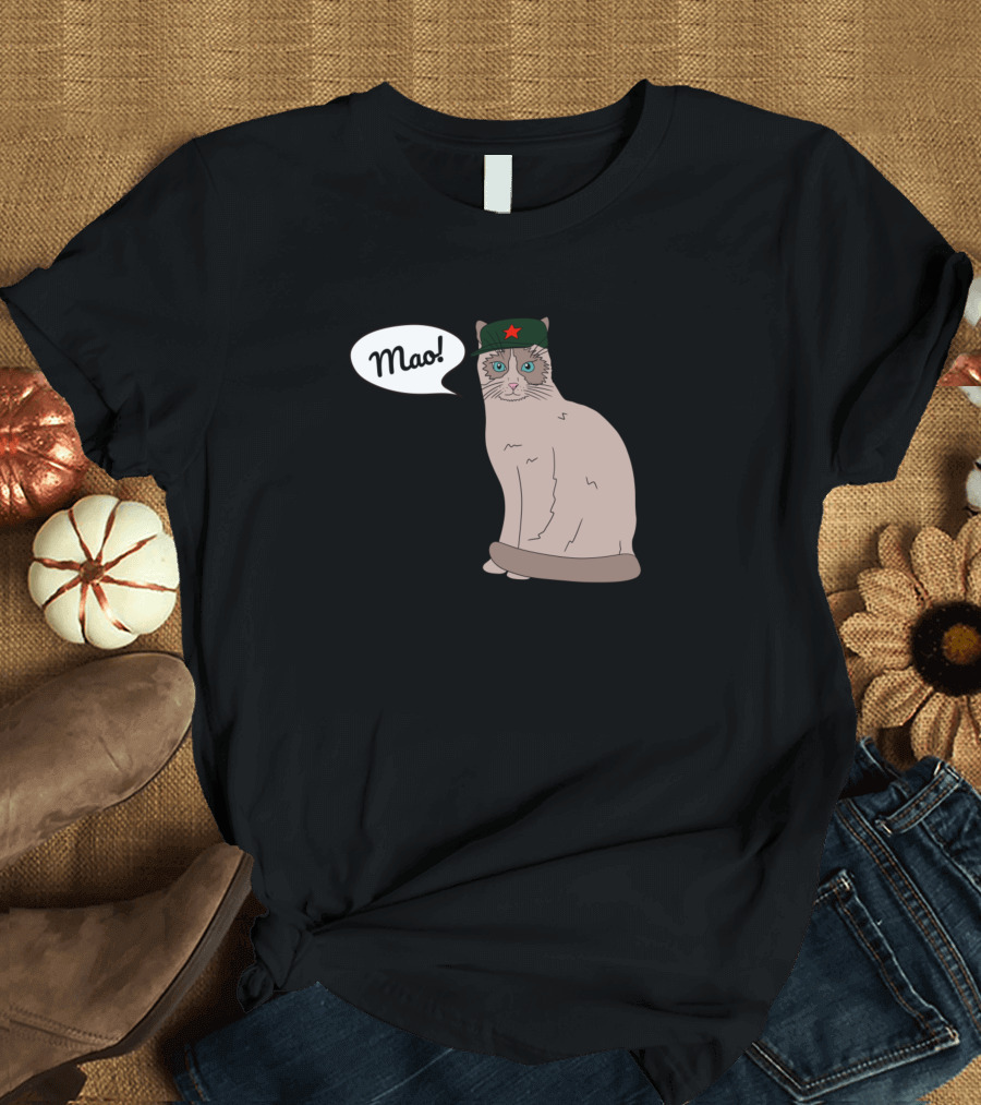 My Cat Is A Communist Mao Funny Fidel Castro Cat T-Shirt