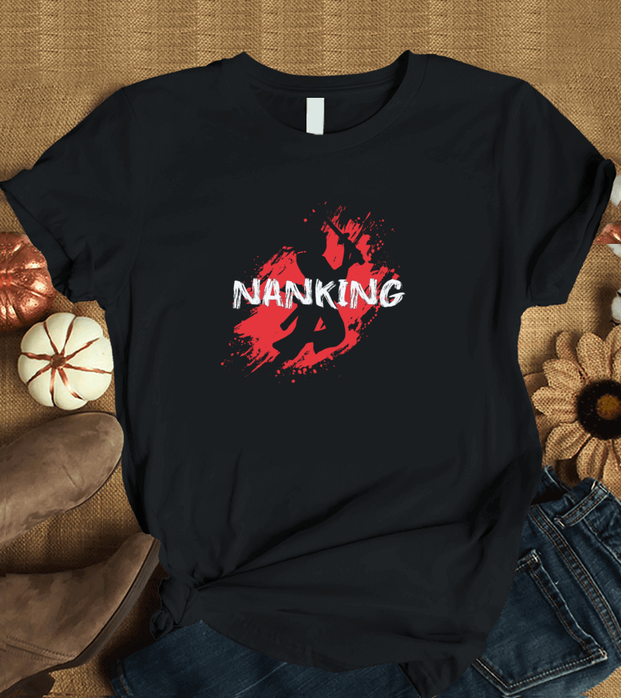 Nanking What Is Happened in Nanjing Red Brush T-Shirt