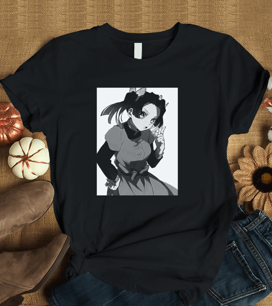 Aoi Kanzaki Black and White Manga Character T-Shirt