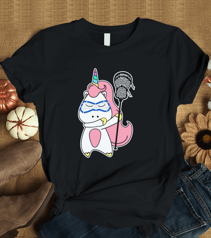 Girls Lacrosse Unicorn Dabbing with Stick T-Shirt