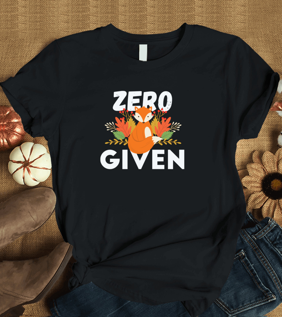Zero Fox Given Cute Fox With Autumn Leaves T-Shirt