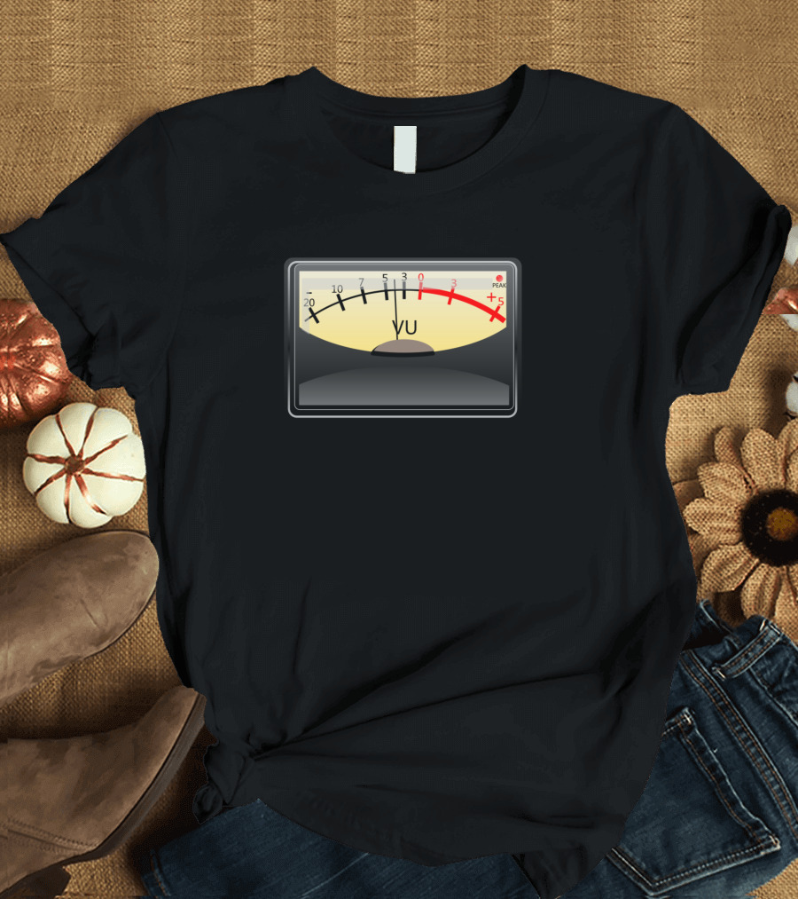 Retro Analog VU Meter Peak Signal Display T-Shirt