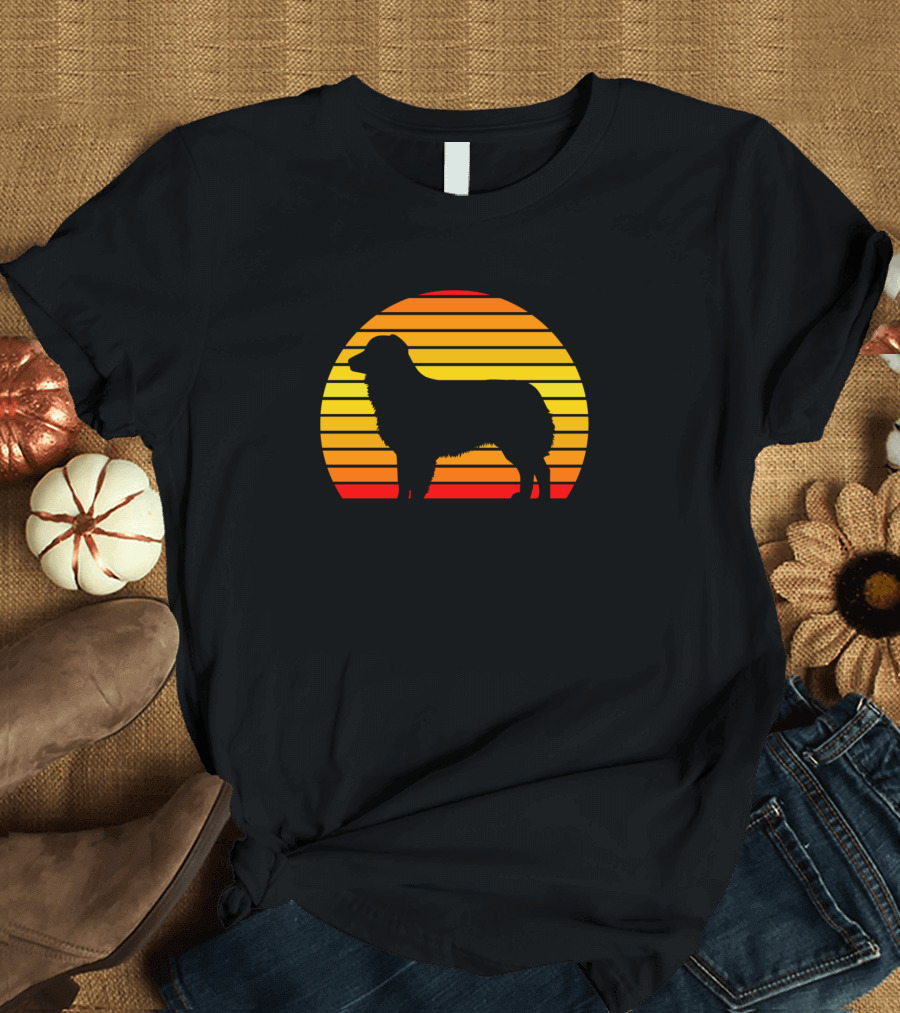 Australian Shepherd Silhouette Sunset Horizon T-Shirt