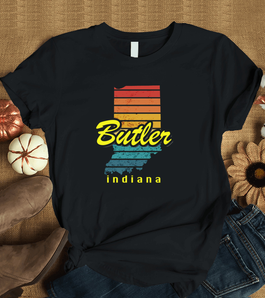 Butler Indiana Retro State Gradient T-Shirt