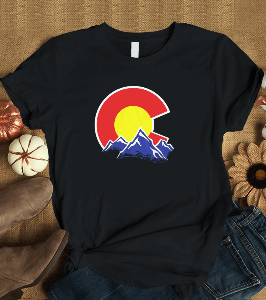 Colorado Mountain State Denver Flag Symbol Peaks T-Shirt