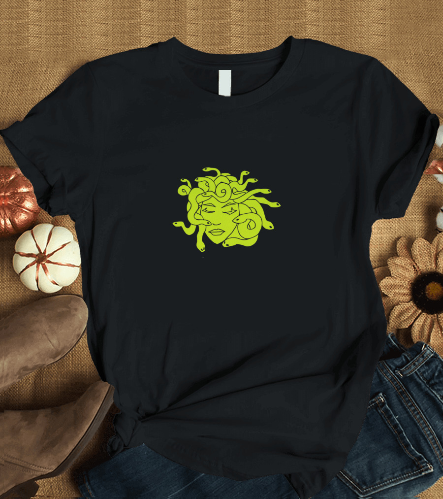 Medusa Neon Snake Head T-Shirt