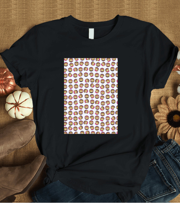 T-Shirt: Neck Gaiter Mask Donut Pattern Face Covering T-Shirt Neck Gaiter Mask Donut Pattern Face Covering T-Shirt