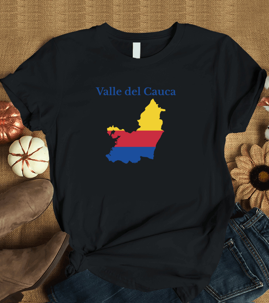 Valle Del Cauca Map Colombia Tricolor T-Shirt