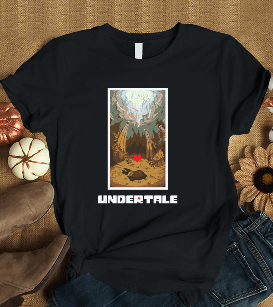 Undertale Heart Human Cave Scene T-Shirt