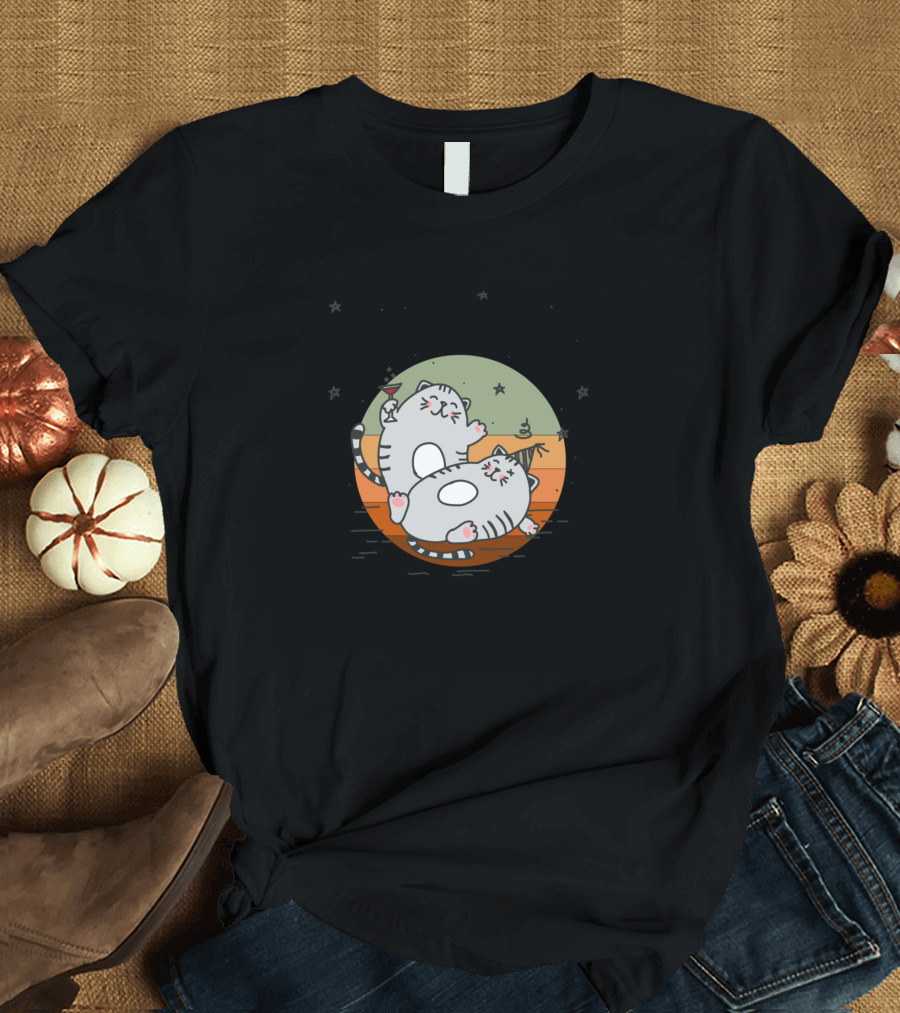 Chonky Cat Funny Memes Fat Cat Chart Party Night T-Shirt