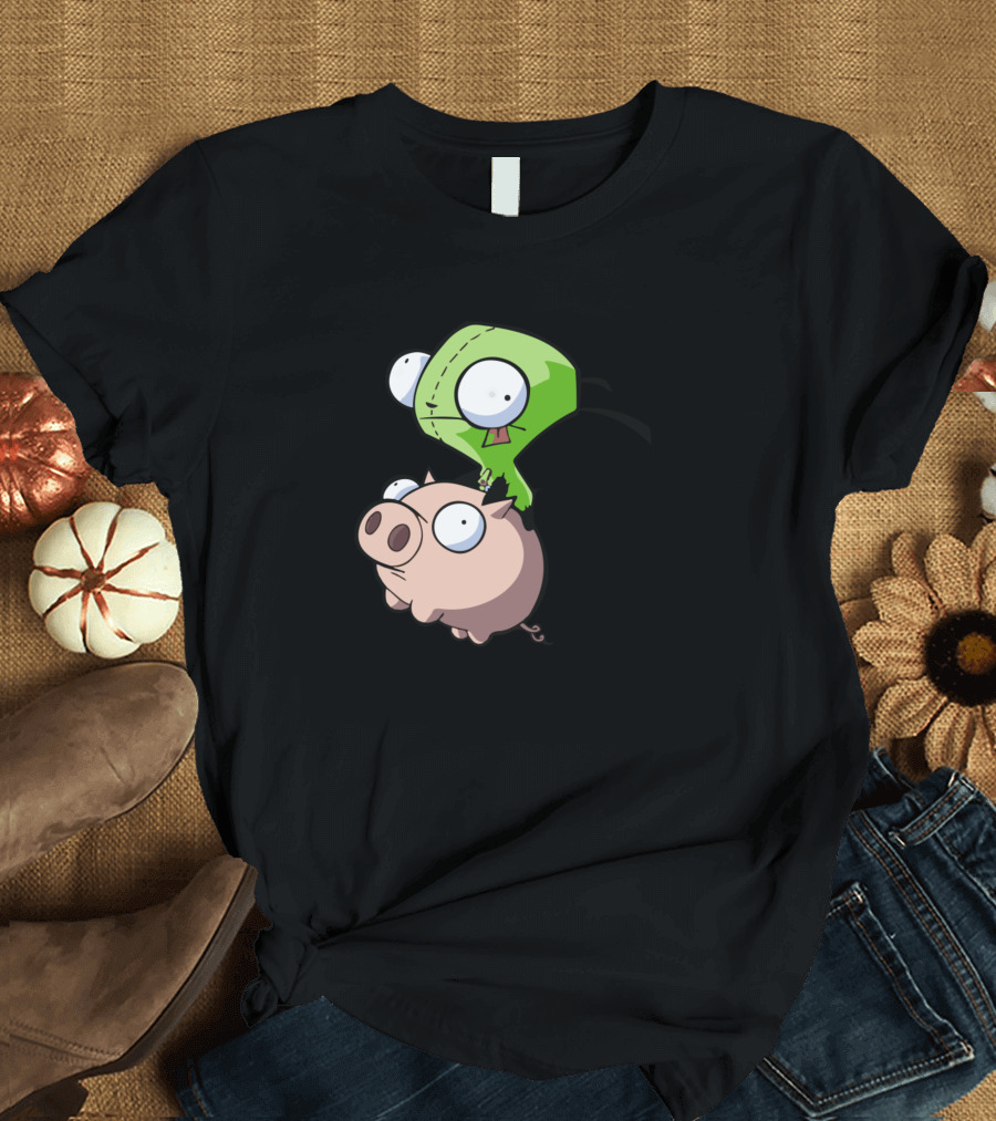 Invader Zim Gir Riding Pig T-Shirt