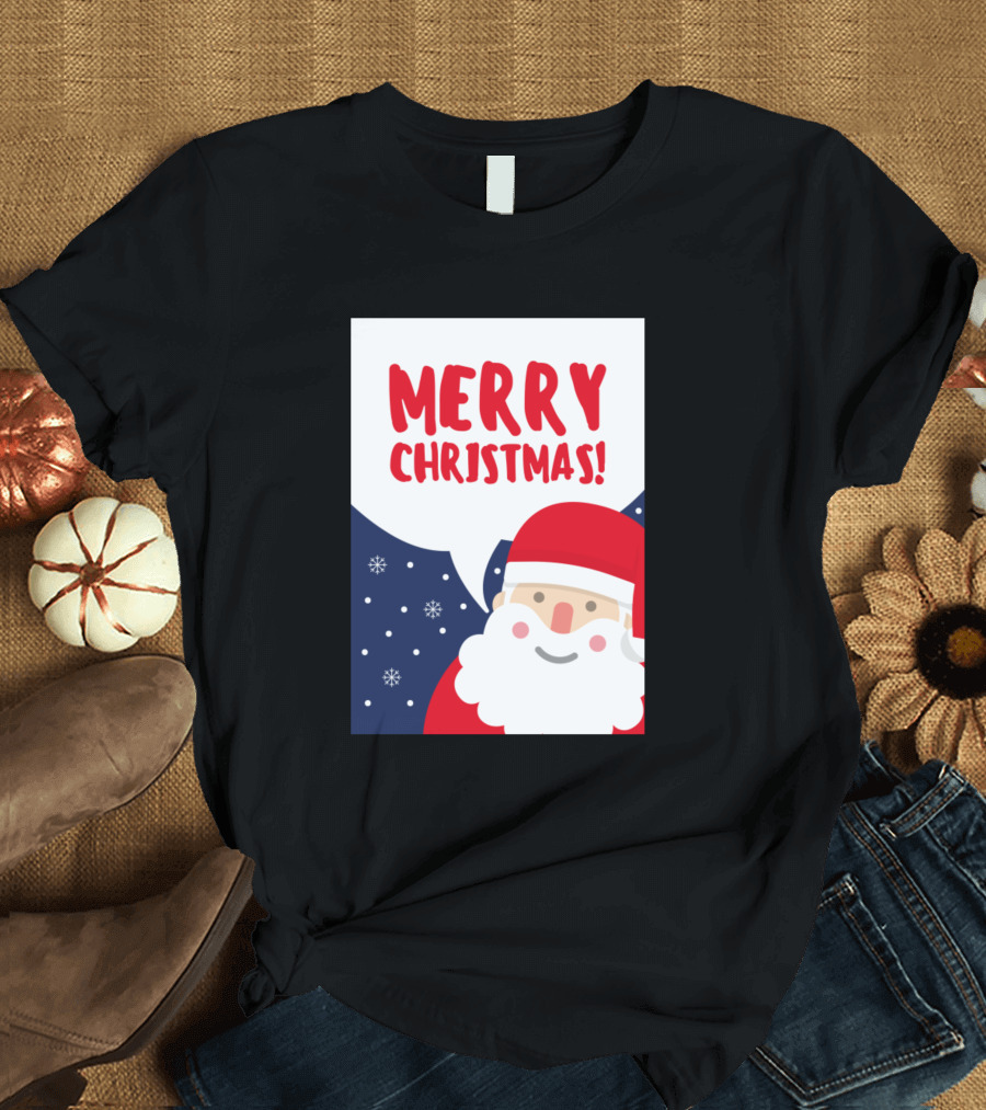 Merry Christmas Santa Snowflakes T-Shirt