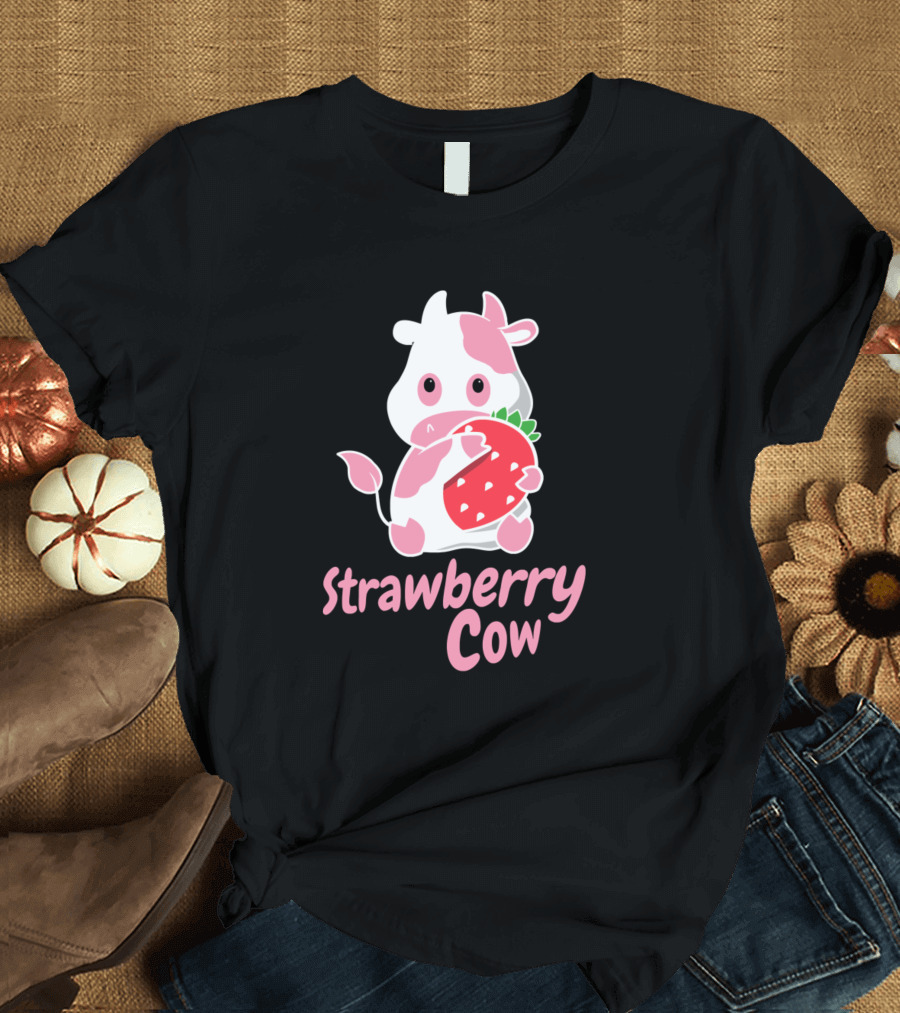 Strawberry Cow Holding Strawberry T-Shirt