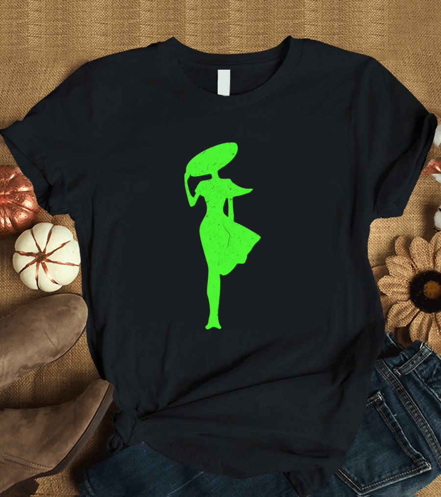 Lady In The Wind Green T-Shirt