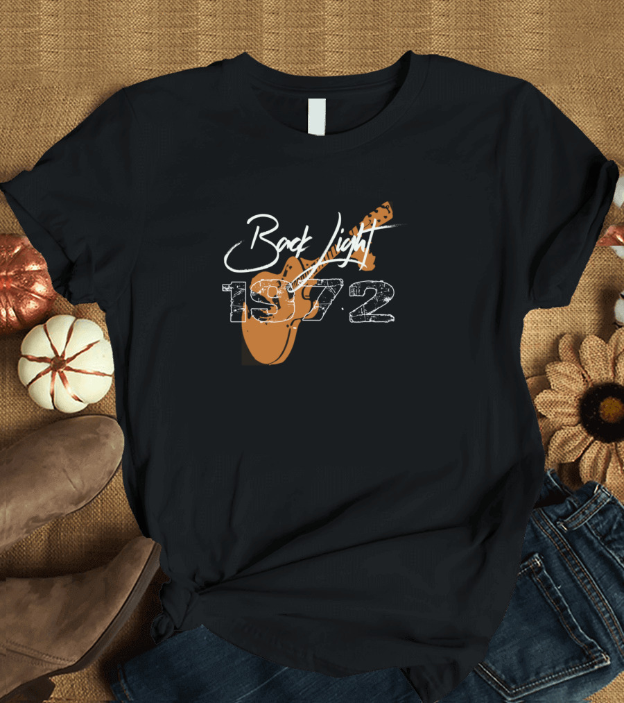 Back Light 1972 Distressed Rock Guitar Concert T-Shirt