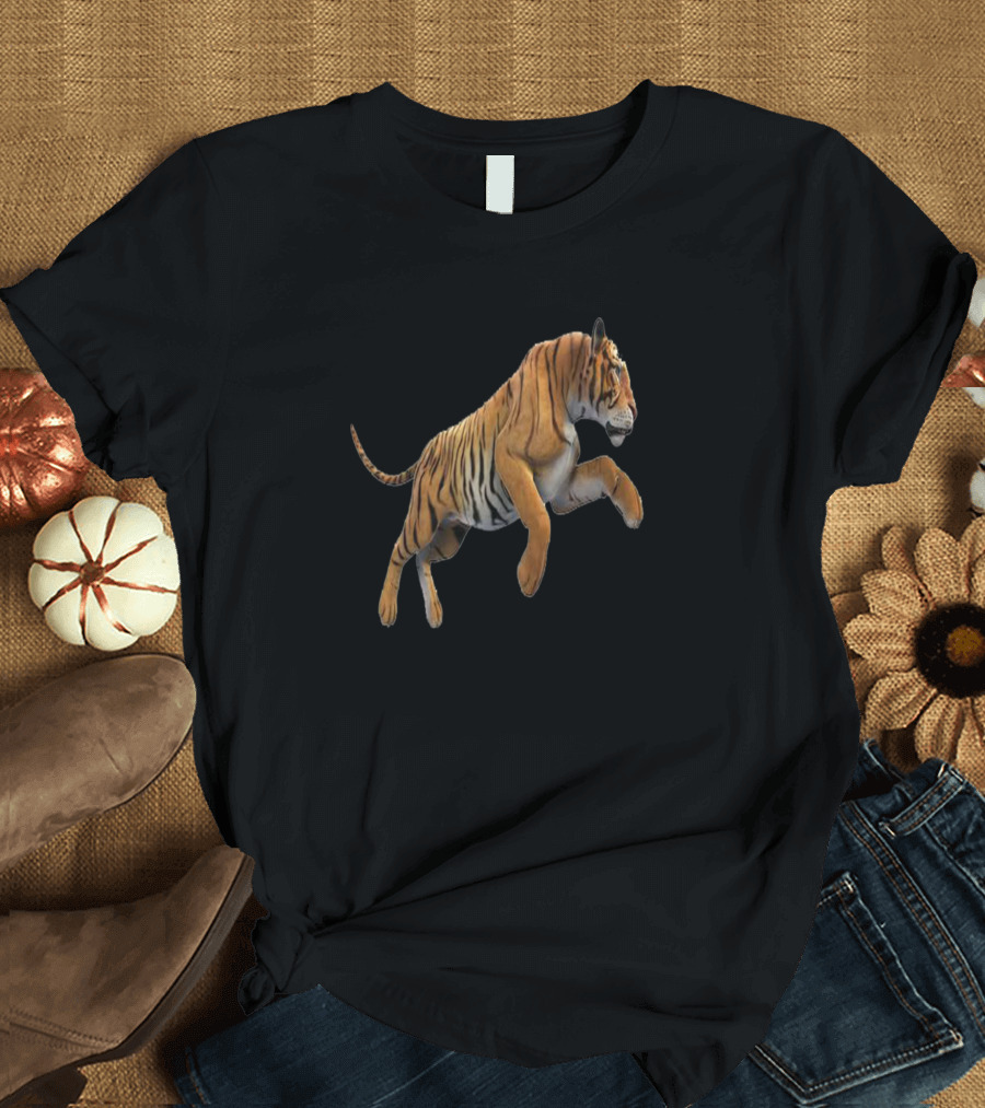 Cool Styling 3D Jumping Striped Tiger T-Shirt