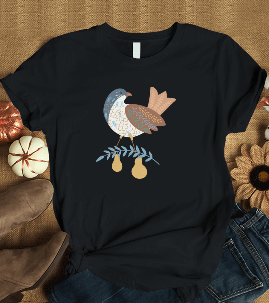 Partridge in Pear Tree Folk T-Shirt