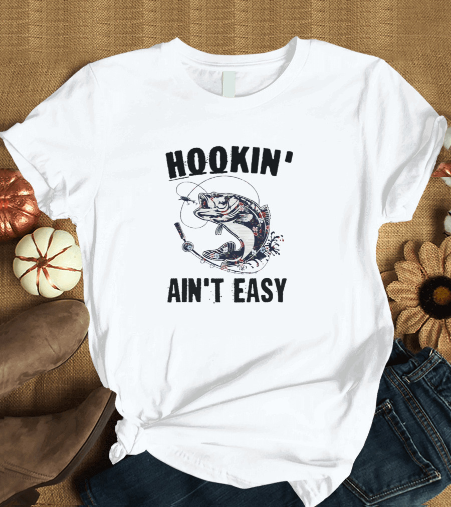 Hookin' Ain't Easy Patriotic Fish T-Shirt