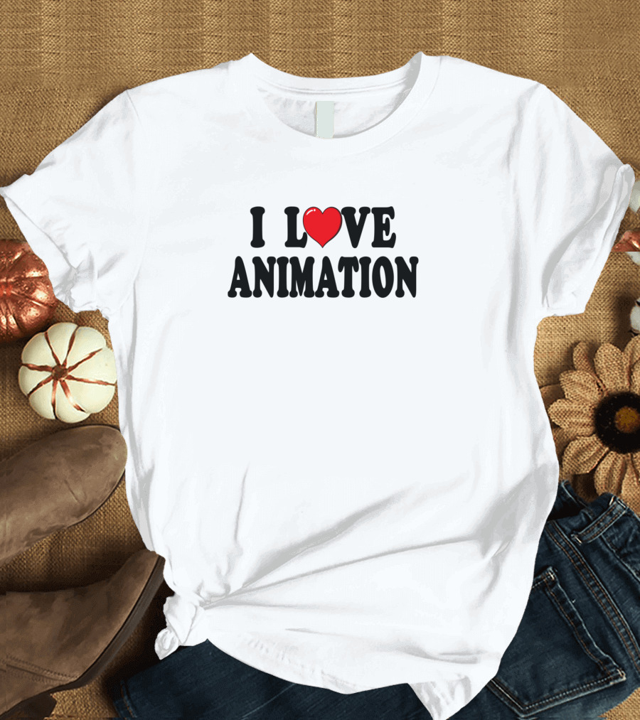 I Heart Animation Typography T-Shirt