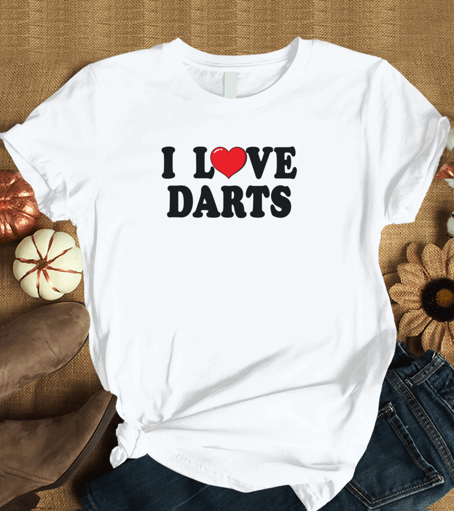 I Heart Darts Typography T-Shirt