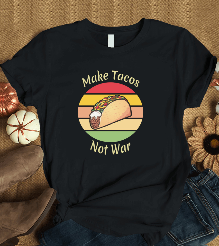 Make Tacos Not War Retro Taco T-Shirt