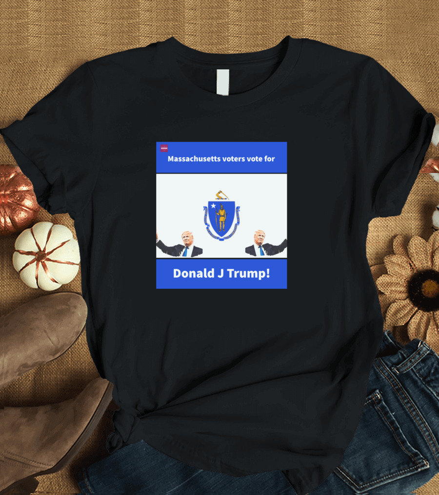 Massachusetts Voters Vote for Donald J Trump with State Seal and Portraits T-Shirt