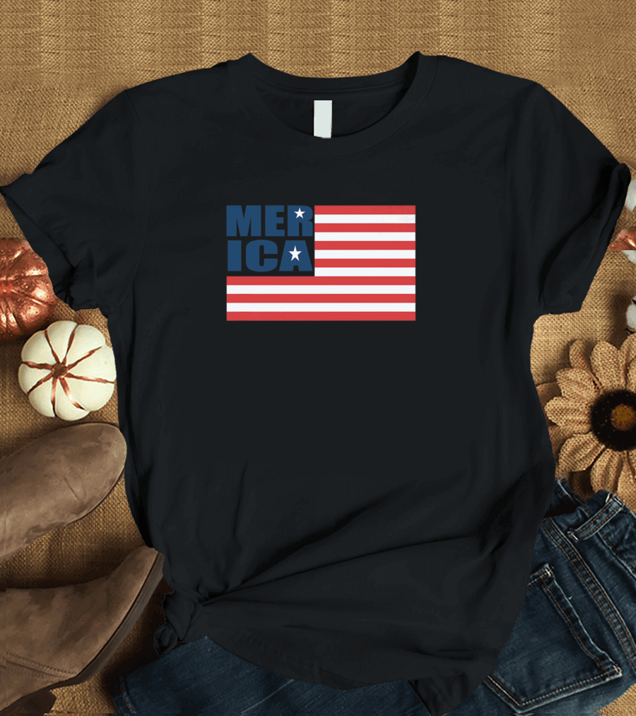 Merica USA American Flag Patriotic 4th of July T-Shirt