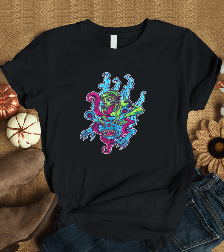 Monstkull Alien Creature Zombie Skull T-Shirt