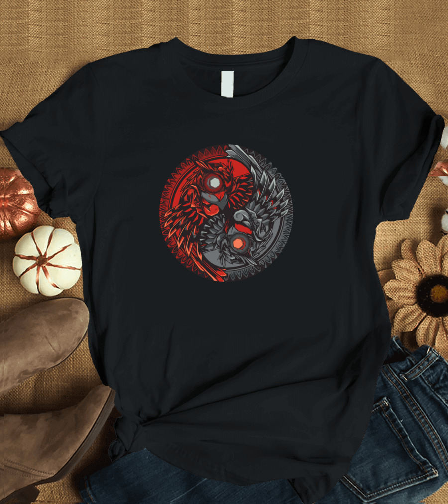 Yin Yang Owl Bird Circle T-Shirt