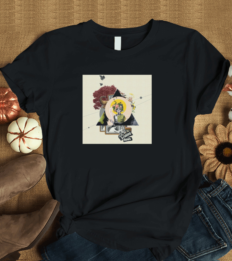 The Mystery of Life Breaking News Vintage Collage T-Shirt