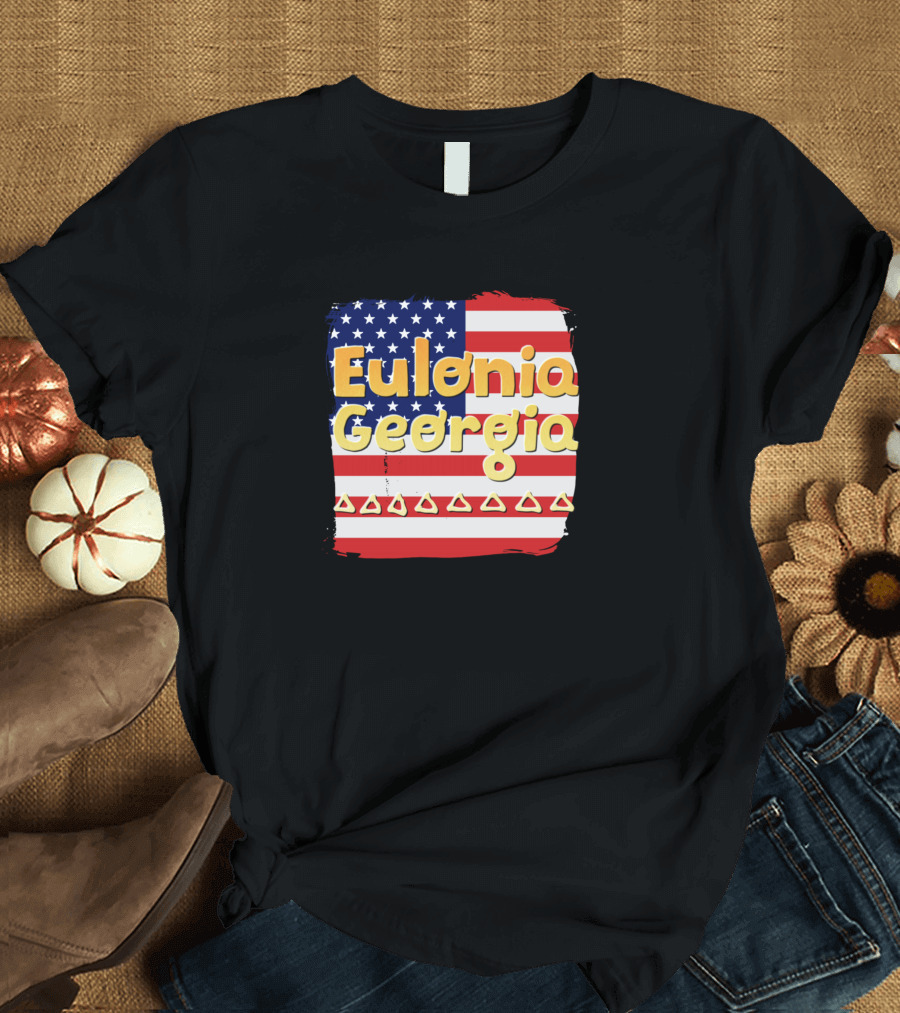Eulonia Georgia American Flag Triangles T-Shirt