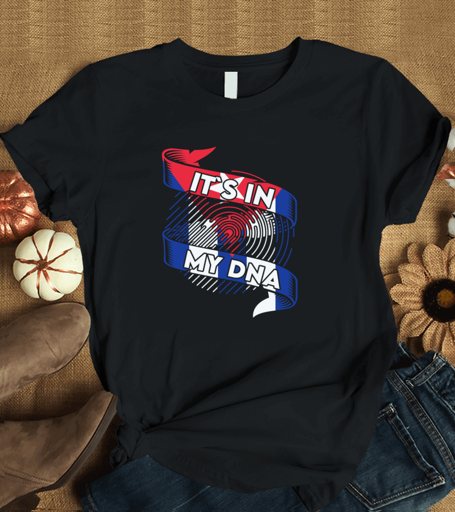 IT'S IN MY DNA Fingerprint Red White Blue T-Shirt