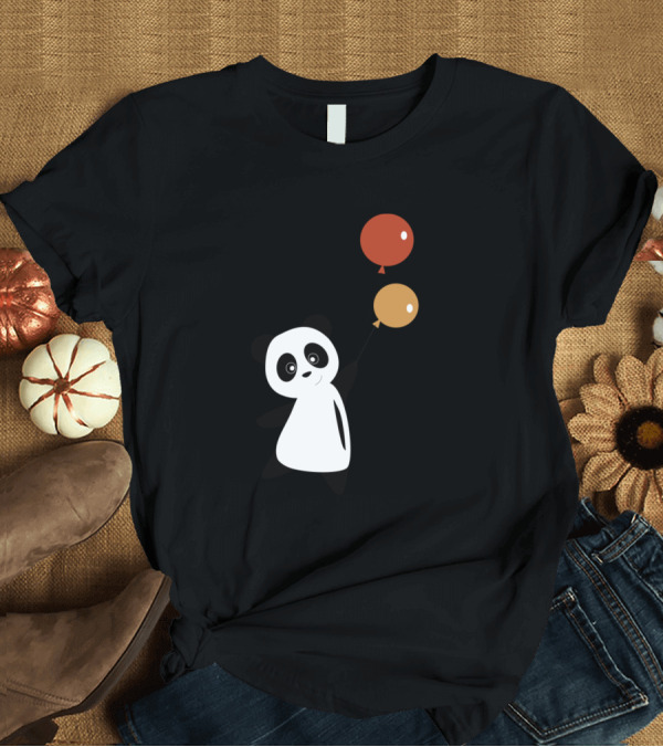 T-Shirt: Panda Holding Colorful Balloons Cute Animals T-Shirt Panda Holding Colorful Balloons Cute Animals T-Shirt