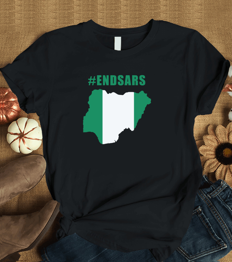 ENDSARS Nigeria Flag Map T-Shirt