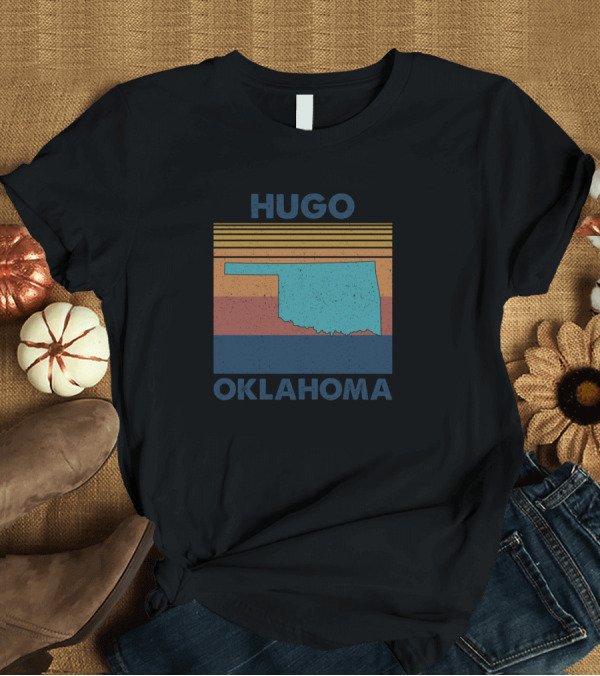 T-Shirt: Hugo Oklahoma Retro State Map Stripes T-Shirt Hugo Oklahoma Retro State Map Stripes T-Shirt
