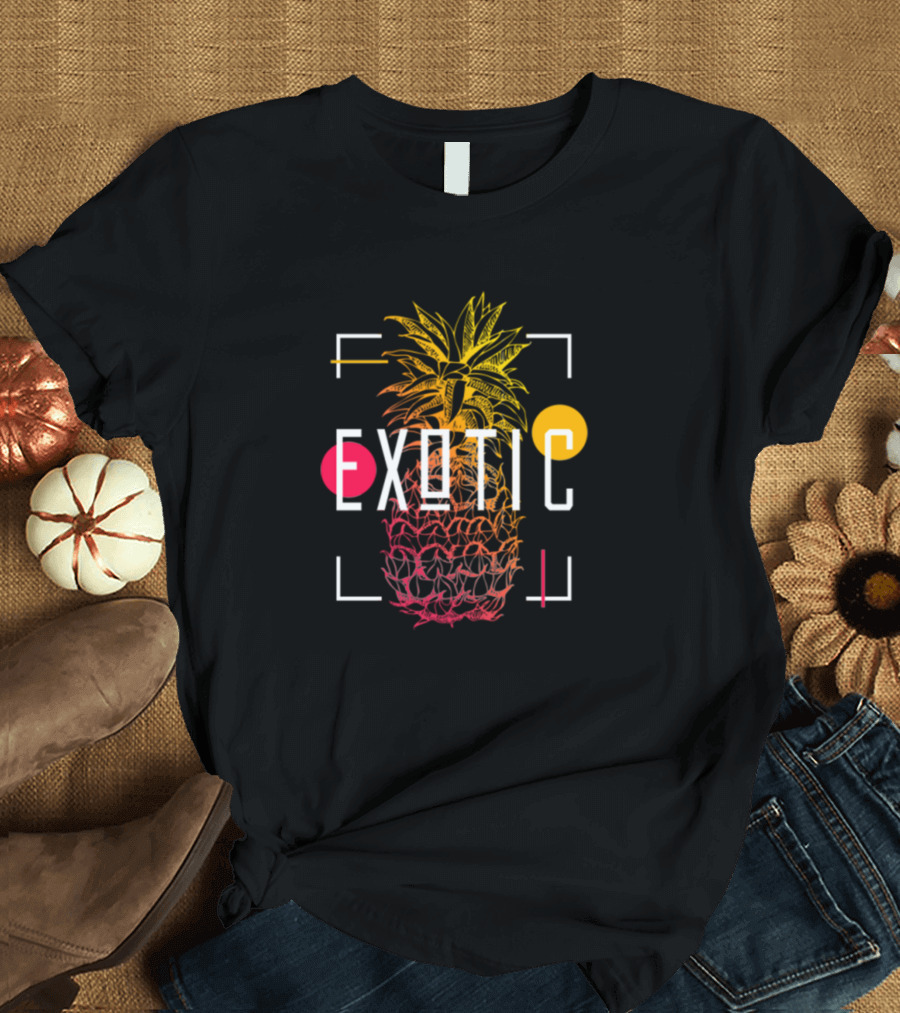 Exotic Colorful Modern Art Pineapple T-Shirt