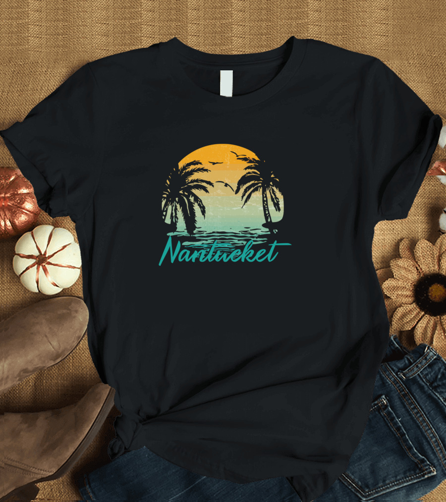 Nantucket Sunset Ocean Palms T-Shirt
