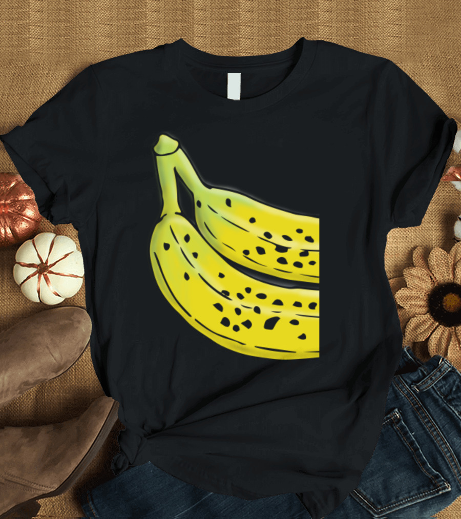 2 Bananas Pop Art Style Yellow Graphic Duo T-Shirt