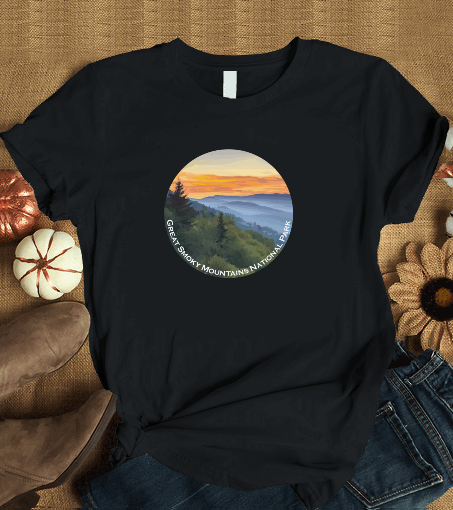 Great Smoky Mountains National Park Scenic Sunrise Vista T-Shirt