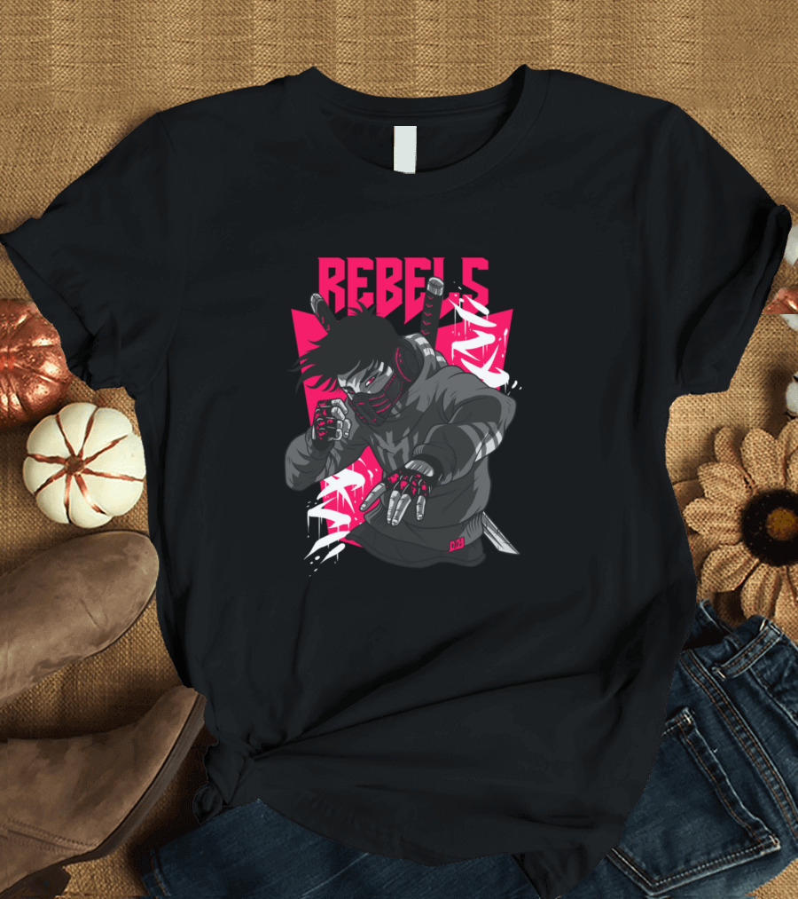 REBELS Cyberpunk Ninja Street Fighter Graffiti T-Shirt