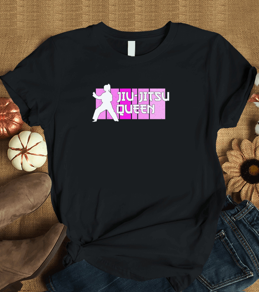 Jiu Jitsu Queen Pink Silhouette Martial Arts Champion T-Shirt