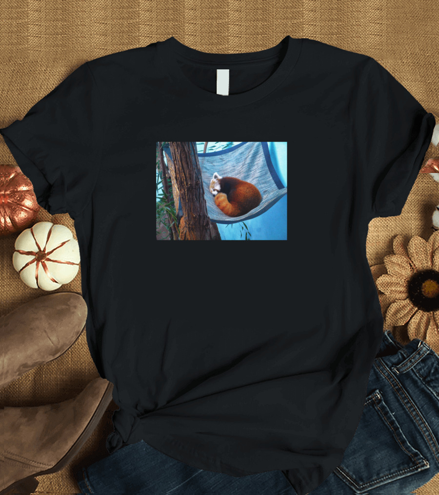 Sleepy Redpanda Resting in Hammock with Tree T-Shirt